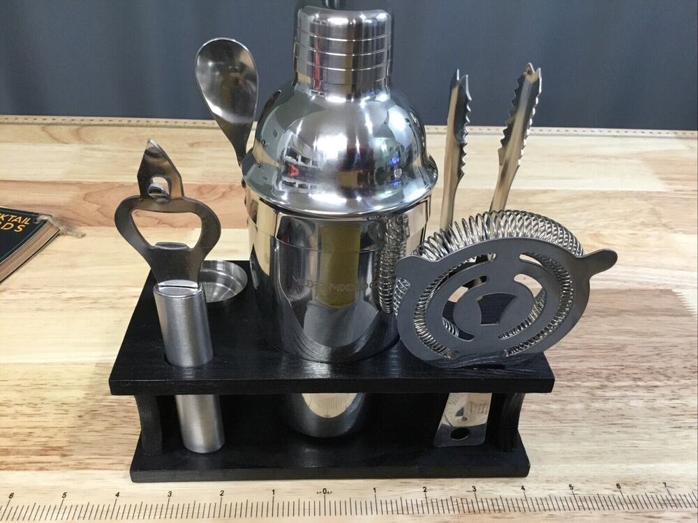 Modern Mixology Cocktail Shaker Set, 7pc, Stainless Steel, New